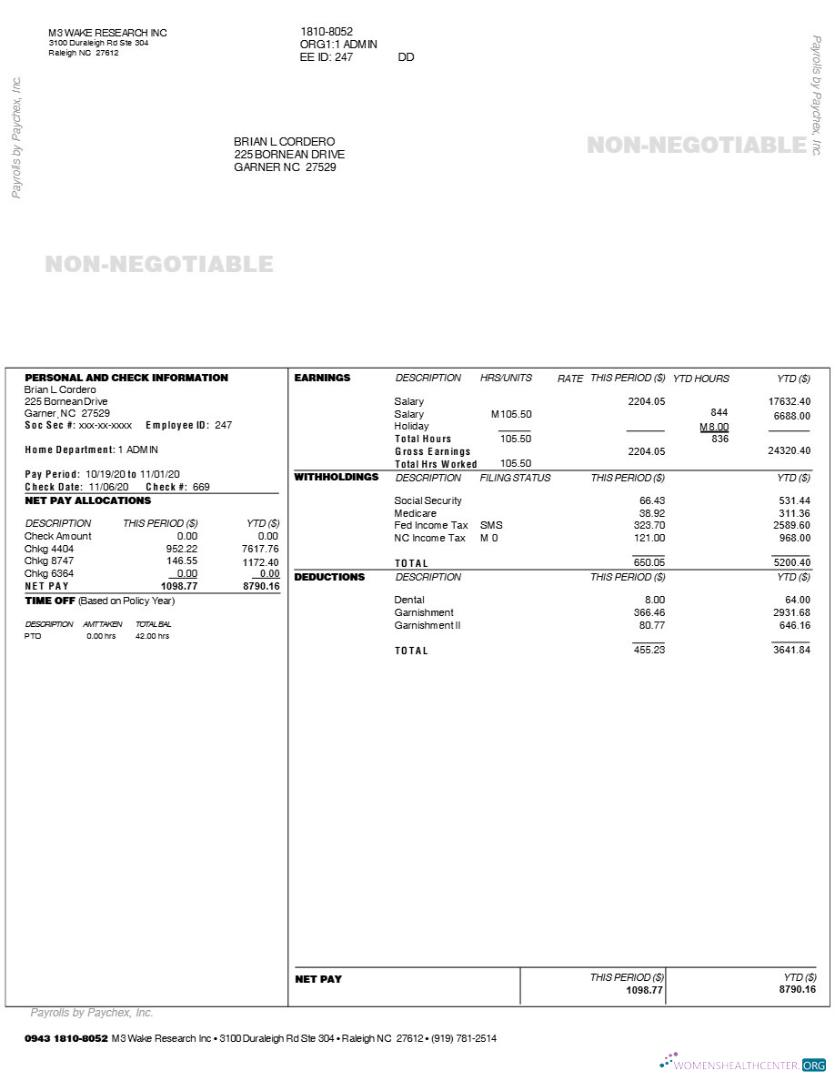 Download M3 WAKE RESEARCH INC earnings statement template in Word and PDF formats.pdf, 1 Photoshop template